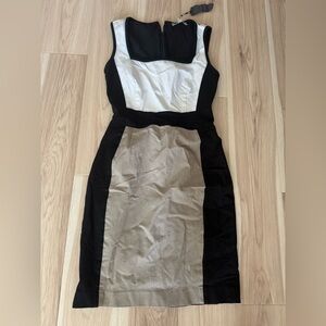 Banana Republic Black and Cream Mini Dress